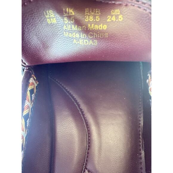 SARTO by Franco Sarto Eda Loafers Gold Bit Burgundy Leather Almond Toe Size 8 M - Picture 9 of 10